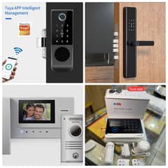 Main Gate Electric Fingerprint Smart Door Lock Burglar Alarm system
