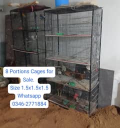 8 Portions Cages and Keekar Wood  Breeding Boxes