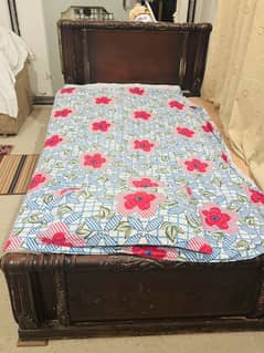 Wood bed with mattress condition good
