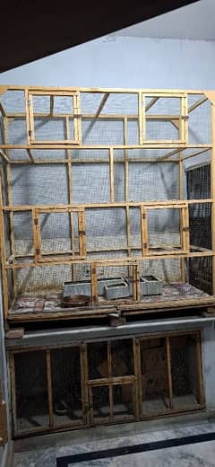 Wooden cage for birds