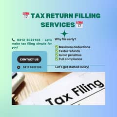 Sales Tax, Income Tax Return, Tax Consultant, FBR, Tax Filer, NTN,SECP