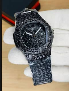 Luxury Black Diamond-Style Men's Watch | Premium PatekPhilippe Look