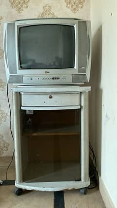 LG,TV with TV trolley