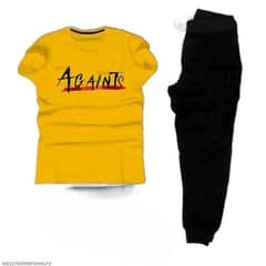 Men's cotton jersey printed tracksuit 2 pcs