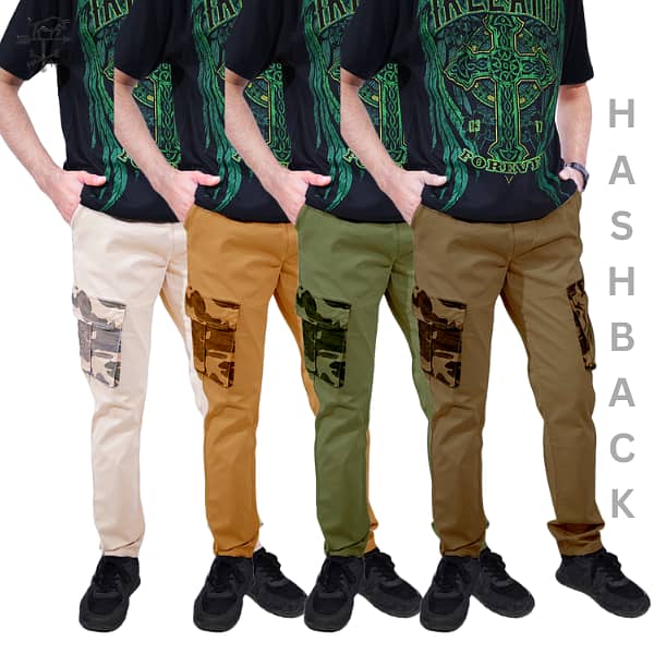 Hashback Men's 6 Pocket Cargo Trousers