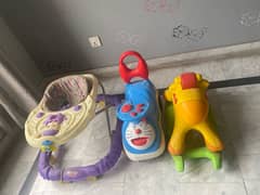 Kids car walker and baby cot