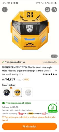 Imported Transformer Earbuds,Gaming Music DualMode Earphones Bluetooel