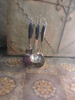 Stainless steel cutlery set with stand