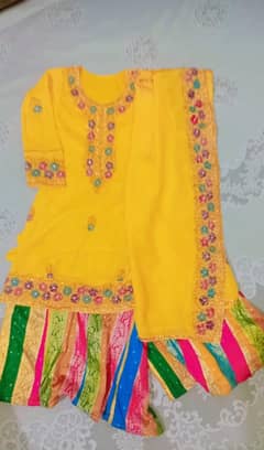 Mehndi Dress for Girls (16–18 yrs) – Kameez, Plazo & Dupatta