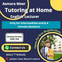 English lecturer for Intermediate and B. A female students