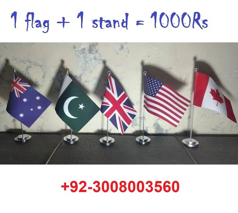 UK Flag, USAFlag, Canada Flag, China Flag, Office Indoor Standing Pole 9