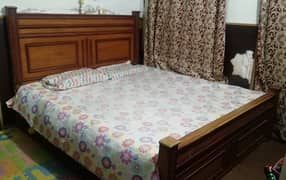 Wooden King Size Bed + dressing table (premium mattress available)