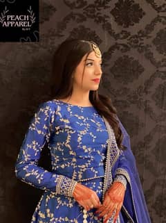 4 PC's Women's stitched Katan  Silk Embroidery Lehanga Choli