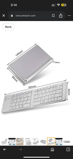Wireless keyboard by ROYCHE KT6 foldable 03004800728