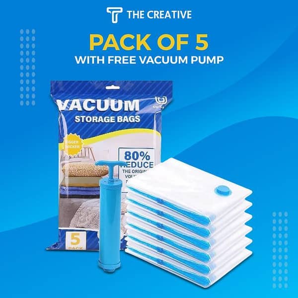 Vacuum Storage Bagfor Travel, Hand Pump,  for Luggage, Vacuum Seal Bags for Clothing, Space Saver  Bags, Travel Essentials, Clothes, Blankets, Pillows