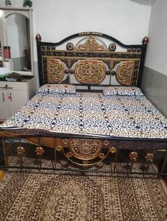Iron Double Bed with Mattress