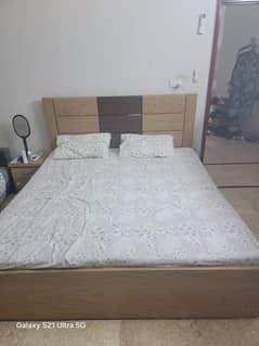King Size Double bed with mattress and side tables