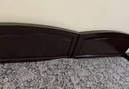WOODEN BED WITH SIDE TABLES AND DRESSING TABLE