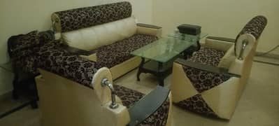 6 seater sofa set  with glass tables
