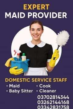 House maids, Baby sitter maid, Patient care, Nurse staff, cook maid