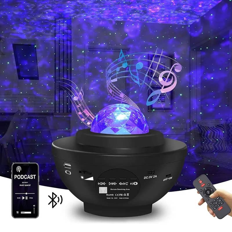 Galaxy Projector Light Lamp & Bluetooth Speaker with Remote Control 1