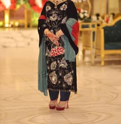 Long shirt with heavy shawl and trouser