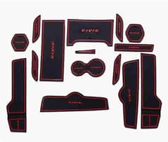 CAR INTERIOR MAT KIT HONDA CIVIC BLACK/RED POLY BAG PACK