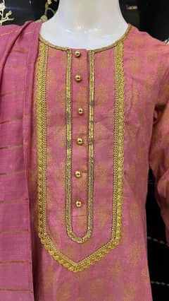 girl's pink dress set