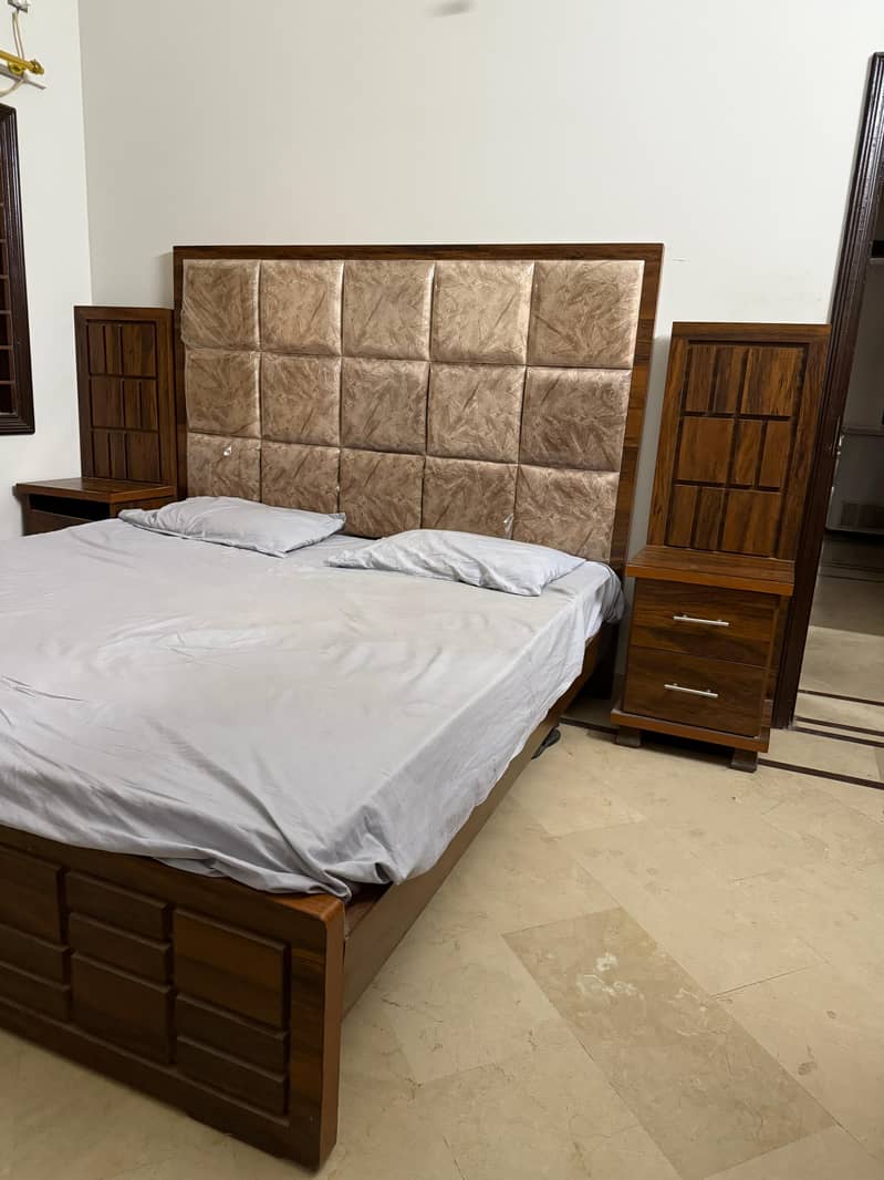 King size bed  with side tables, Without Mattress condition 10/10 0