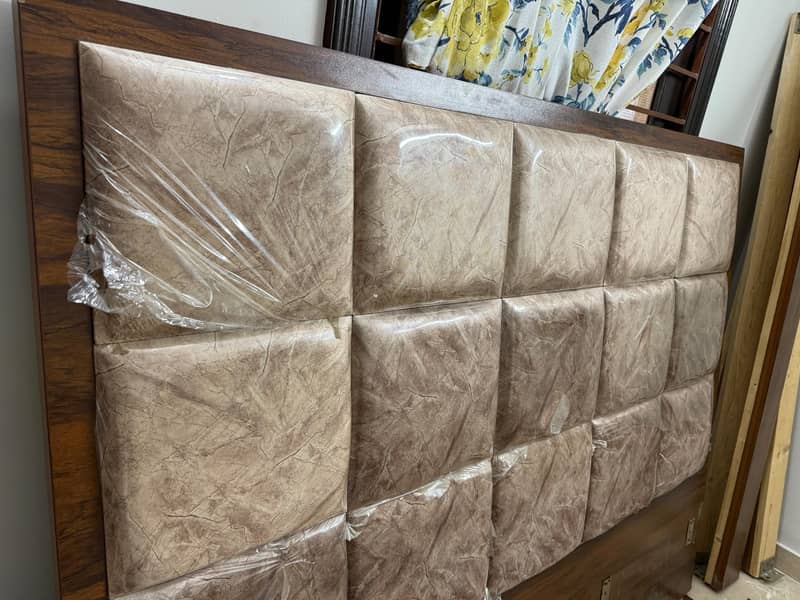 King size bed  with side tables, Without Mattress condition 10/10 4