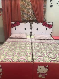 2 single Bed One cute dressing table