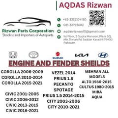 Honda Toyota engine & fender sheilds