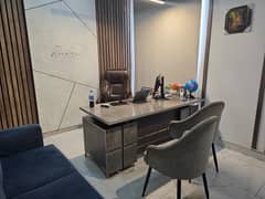 Fully Furnished office furniture for sale including AC, UPS, cameras
