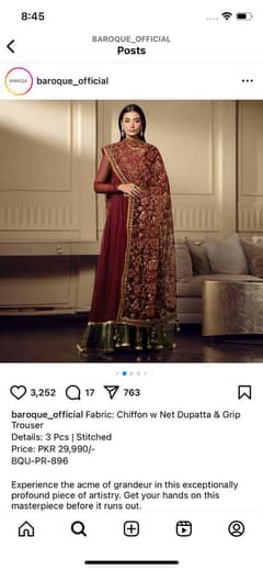 Baroque 3pc chiffon frock