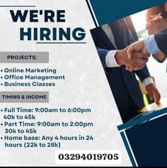 *office work for male , ,female and students.