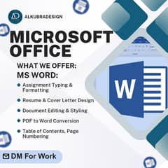 Microsoft word - editing & formating assignment services