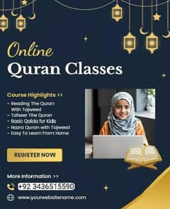 Online Quran teacher for kids and ladies.