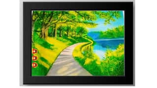 Scenic Forest & River Landscape – Original Artwork" Hand made