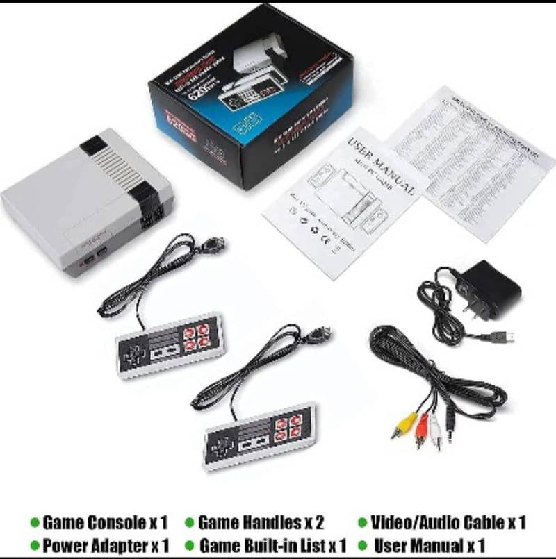 Built-in. 620 in 1 Games   Mini  Game Consol AV Output 2 C 1