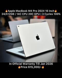MacBook M4 Pro 16 Inch 24GB 512GB 2024 2023 Best Price in Pakistan