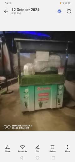2 in 1 High quality double fryer counter with moving wheels