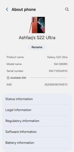 s 22 ultra 5g 12  512gb non pta