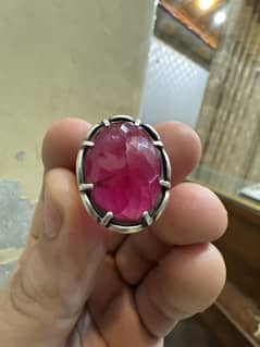 Natural cut red color oval shape