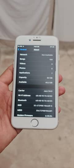 iphone 8 White color non pta 64 battery healty 85 condition 10 10