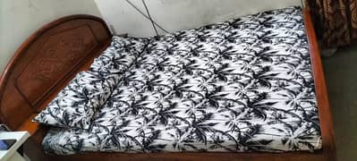Solid Wood Bed With Fresh Mattress