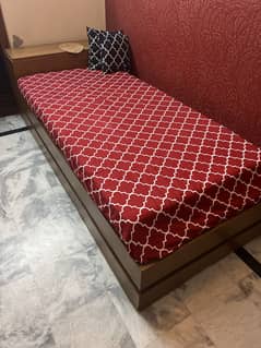 Single bed with storage facility.