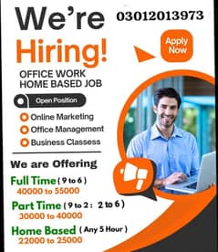 staff required online marketing and office management