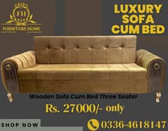 Three Seater sofa Cumbed/sofa bed/Wooden Sofa Cumbed/LuxurySofa Cumbed