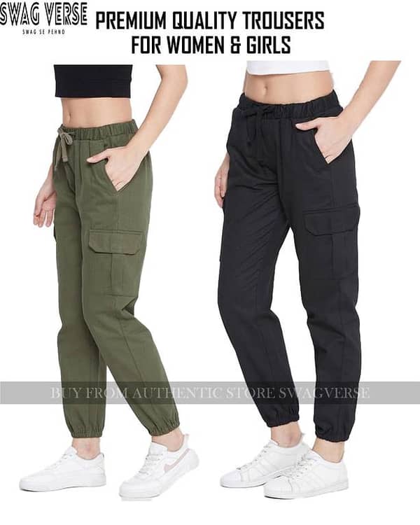 Women's Cargo Pants - Export Quality Stylish Jogging and Gym Trousers for Girls, Trendy Streetwear for Indoor and Outdoor Activities.