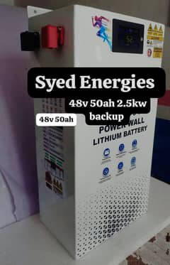 Lithium Battery 48v 50ah 2.5kw Display LCD Smart BMS Bluetooth